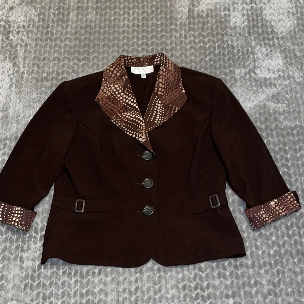 Lot of 2 Studio I brown blazers.  Size 12/12P.‎